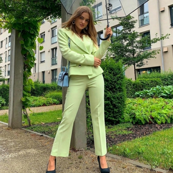 ZARA Double Breasted Blazer color Lemon - Picture 3 of 15